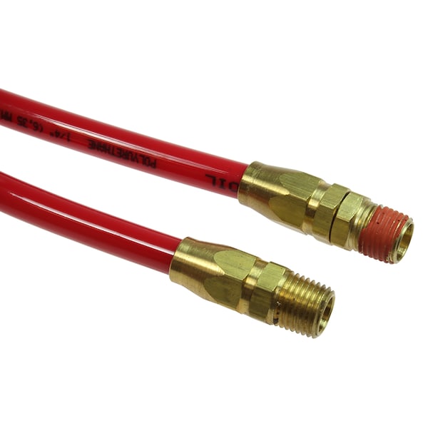 Coilhose Pneumatics Flexcoil 1/4" ID x 30 ' 1/4" MPT Swivel x Rigid Red PR14-30A-R - main